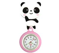 Mixe Unisex Luminous Nurse Clip-on Hanging Retractable Brooch Fob Watch | Men Women Glow in Dark Nurse Doctor Quartz Big numbers Fob Watch Gift Cute Cover panda rainbow animals flowers owl