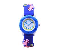 Mixe Waterproof 3D Cute Cartoon Digital Silicone Wristwatches Time Teacher Gift for Little Girls Boys Kids Children ME258 (Giraffe Blue)
