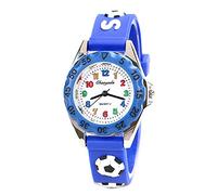 Mixe Waterproof 3D Cute Cartoon Digital Silicone Wristwatches Time Teacher Gift for Little Girls Boys Kids Children (Soccer Football)
