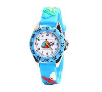 Mixe Waterproof 3D Cute Cartoon Digital Silicone Wristwatches Time Teacher Gift for Little Girls Boys Kids Children ME258 (Plane)