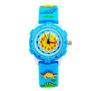 Mixe Waterproof 3D Cute Cartoon Silicone Wristwatches Time Teacher Gift for Little Girls Boys Kids Children Age 3-10 (Blue Dinosaur)