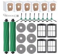 MIXEAL 25 Pcs Accessories Kit for iRobot Roomba Plus 405 Combo/505 Combo Robot,include 2 Main Brushes, 6 Dust Bags, 6 Mop Pads, 4 Filters, 8 Side Brushes