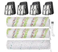 MIXEAL Replacement Parts for Bissell CrossWave Max 2554 2590 2593 2596 for HydroSteam 35151 3515 35152 3513 3518 Vacuums,1 Multi-Surface Brush Roll & 2 Pet Brush Rolls and 4 Pack 1866 Vacuum Filters
