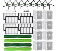 MIXEAL Replacement Parts Kit Compatible with iRobot Roomba s9 (9150) s9+ s9 Plus (9550) s Series Vacuum Cleaner,2 Set of Multi-Surface Rubber Brushes,8 Side Brushes,8 Filters,8 Dust Bags