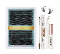 Mixed 30D & 40D Volume Lash Clusters Set 280pcs 10-16mm - Fluffy Rootless Design for Natural Blend with Professional Adhesive & Tools, Premium Handmade Silk Fibre Lashes for Soft Lightweight Easy