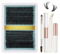 Mixed 30D and 40D Volume Lash Clusters with 280pcs in 10-16mm Multi-Length Options, Fluffy Rootless Design for Easy Application and Seamless Natural Blend (80D+100D Lash Extension Set)
