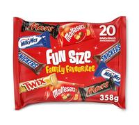 Mixed Bulk Chocolate Multipack 358g, 20 Fun Size Chocolate Bars & Bags, Mars, Twix, Snickers, MilkyWay & Maltesers, Ideal for Gift, Snacks or Party Bags