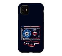 Mixed Cassette Tape American Flag Patriotic Retro USA Music Case for iPhone 11
