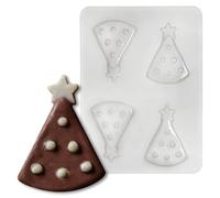 Mixed Christmas Chocolate Moulds - Candy Cane, Ginger Bread Man, Holly, Tree, Wreath, Present, Santa's Hat - 13-44g - Christmas Chocolate (4 x Christmas Trees)