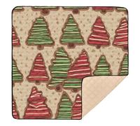 Mixed Christmas Tree Cookie Pattern Soft Foam Baby Play Mat for Indoor Outdoor Portable Infant Play Activity Mat for Baby Toddler Infant, 50'' x 50''