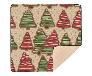 Mixed Christmas Tree Cookie Pattern Soft Foam Baby Play Mat for Indoor Outdoor Portable Infant Play Activity Mat for Baby Toddler Infant, 50'' x 50''