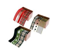 Mixed Christmas Wrapping Ribbon 3Pack For Holiday Crafting And Decoration