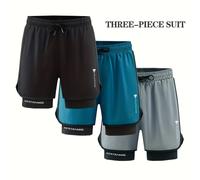 (Mixed Color, 31) 3-Pack Quick-Dry Men's Running Shorts | Lightweight, Moisture-Wicking, Elastic Drawstring Waist & Side Pockets