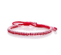 Mixed Color Braided Bracelet Tibetan Buddhist Black & White Thread Handmade Bangle Adjustable Knot Lucky Men Women Jewelry Gifts,Rose Red Light Pink