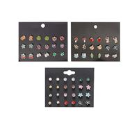 Mixed Color Cute Animal Earrings Frog Little Earrings Set Pearl Hoop Earrings (Pink, One Size)