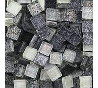 Mixed Color Glass Mosaic Tiles Square Glitter Crystal Mosaic Stones Glass Pieces for DIY Art Craft Decoration 200g,1x1cm(Purity)