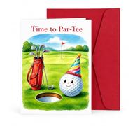 Mixed Color Golf Birthday Cards For Men With Red Envelope, Funny Sport Themed Golf Gifts For Men, Humorous Birthday Present For Golfer Husband Dad Brother Colleague