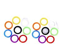 Mixed Color Hollow Rubber Key Covers Multi Round Soft Silicone Keys Locks Cap Elastic Topper Keyring for Luggage and Office Use(2.4x0.4cm 32pcs)