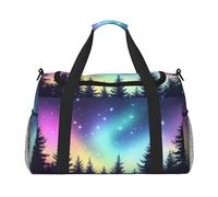 Mixed Colors Northern Lights Night Sky Waterproof Weekender Bags Duffel Bag Large Carry On Hand Luggage Bags Foldable Tote Bag for Travel Sports Gym Dance
