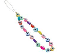 Mixed Colour Polymer Clay Evil Eye Phone Chain for Travel Keys Cameras
