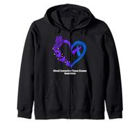 Mixed Connective Tissue Disease Awareness Heart MCTD Warrior Zip Hoodie