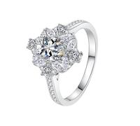 Mixed-Cut Moissanite Ring | 1ct Pear & Marquise Engagement Ring & Wedding Rings for women | GRA Certified(10, 1 CT)