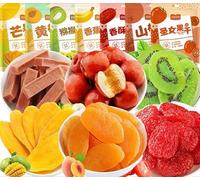 Mixed Dried Fruit Crisps, Ready to Eat Fruit Slices, Mango, Strawberry, Yellow Peach, Hawthorn, Kiwi, Healthy and Nutritious Snacks, Office Snack Food (Taste A,600g)