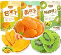 Mixed Dried Fruit Crisps, Ready to Eat Fruit Slices, Mango, Strawberry, Yellow Peach, Hawthorn, Kiwi, Healthy and Nutritious Snacks, Office Snack Food (Taste K,300g)