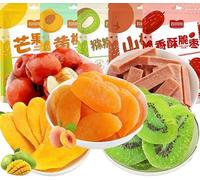 Mixed Dried Fruit Crisps, Ready to Eat Fruit Slices, Mango, Strawberry, Yellow Peach, Hawthorn, Kiwi, Healthy and Nutritious Snacks, Office Snack Food (Taste F,500g)