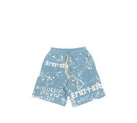 Mixed Emotion graffiti-print drawstring-fastening track shorts - Blue S-L-XL-XXL
