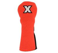 Mixed Fabric Golf Club Head Covers Knitted Polyester Waterproof PU with X Pattern for Routine Training Protective Club Cover for Golf Enthusiasts (Orange/Black)