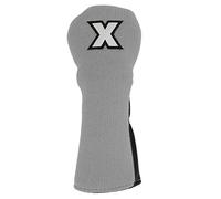 Mixed Fabric Golf Club Head Covers Knitted Polyester Waterproof PU with X Pattern for Routine Training Protective Club Cover for Golf Enthusiasts (Grey/Black)