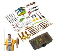 Mixed Fishing Lures Kit, Fishing Lures Accessories Kit | Fishing Stuff 80 Pieces - Swimming Baits for Bass, Fishing Tackle , Effective Bass Baits - Improved with Fish Eyes