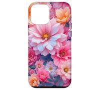 Mixed Flowers Bouquet Pink Floral Pattern Aesthetic Floral Case for iPhone 12 mini