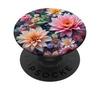 Mixed Flowers Bouquet Pink Floral Pattern Aesthetic Floral PopSockets Adhesive PopGrip