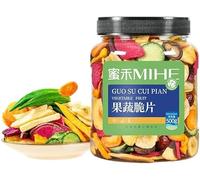 Mixed Freeze-dried Vegetable and Fruit Jerky, 500g/Can, Various Dried Fruit and Vegetable Chips, Okra, Radish, Banana, Leisure Snacks, Vegetarian, Vegetables Soup and Cooking Ingredients (1 can)
