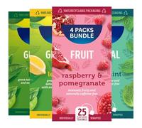 Mixed Fruit Tea Variety, Unique Fruity Flavours Bundle | 100 Individually Wrapped Bags | Herbal Fresh Mint, Fruit Raspberry & Pomegranate, Green Pure & Lemon