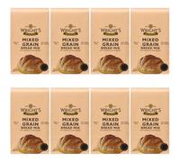 Mixed Grain Bread Mix 8X500g - High-Fibre Bread Flour with Seeds & Grains - Easy Hand & Machine Baking - Just Add Water - Healthy Homemade Loaf Mix - Vegetarian-Friendly