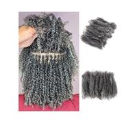 Mixed Grey Braiding Hair Afro Kinky Curly Bulk Human Hair 1Pack/50g Burmese Hair No Weft(16inches)