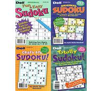 Mixed Lot of 4 Dell Sudoku Books (Fun & Easy, Original, Crazy For, Totally)