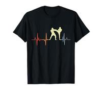 Mixed Martial Arts Pulse Line ECG Retro MMA T-Shirt