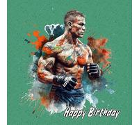 Mixed Martial Arts Square Birthday Card (Design 4) - Happy Gift For Her Him Friend Mum Dad Sister Brother Premium Quality Blank Inside Envelope Included Uk Designed Thoughtful