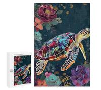 Mixed Media Sea Turtle Adult Puzzle, 1000 PCS, Relaxing Jigsaw Activity, A Focused Activity for Patient Adult Puzzlers, for Puzzle Fans