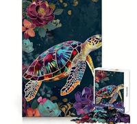 Mixed Media Sea Turtle Jigsaw Puzzles for Adults1000 Piece Logic Fun Sharp Detail Playful Challenge Christmas Idea (38x26cm)