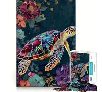 Mixed Media Sea Turtle Jigsaw Puzzles for Adults1000 Piece Logic Fun Sharp Detail Playful Challenge Christmas Idea (38x26cm)