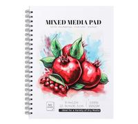 Mixed Media Sketchbook, 9×12 inches Drawing Paper Sketch Book, 108lb/160gsm Heavyweight Spiral Bound Sketch Pads, Suitable for Wet and Dry Media, Drawing, Painting, Light Watercolor(50 Sheets)