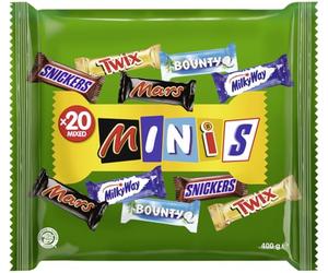Mixed Minis Chocolate Bar Candy Bulk Pack 1 x 400g