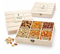 Mixed Nuts Gift Set 700g - Salted Pistashio, Chilli Roasted Cashews, Smoked Almonds Honey Roasted Peanuts, bombay mix, Fruit & Nut Mix in Wooden Box - Mothers Day Gifts, Birthdays