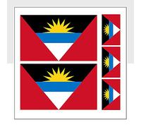 Mixed Pack of 5 Antigua and Barbuda Flag Vinyl Stickers Waterproof ATG Labels for Laptop Bike Van Helmet Packwith® #P1120