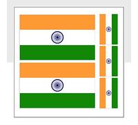 Mixed Pack of 5 India Flag Stickers Vinyl IND Flag Labels for iPad Helmet Fridge Packwith® #P1009